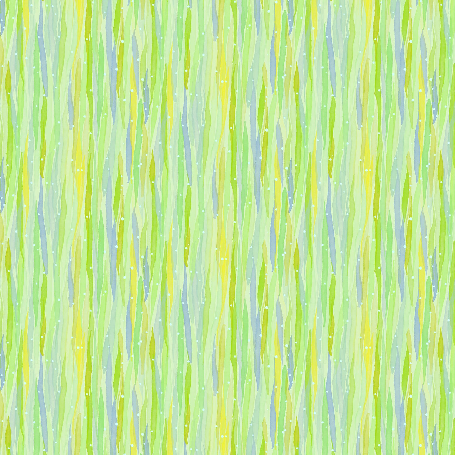 soft watercolour overlapping strokes in greens and blue on a light green ground with tiny white dots