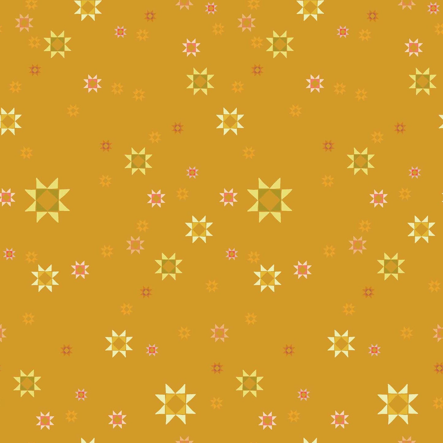 Pattern of geometric stars on a gold background