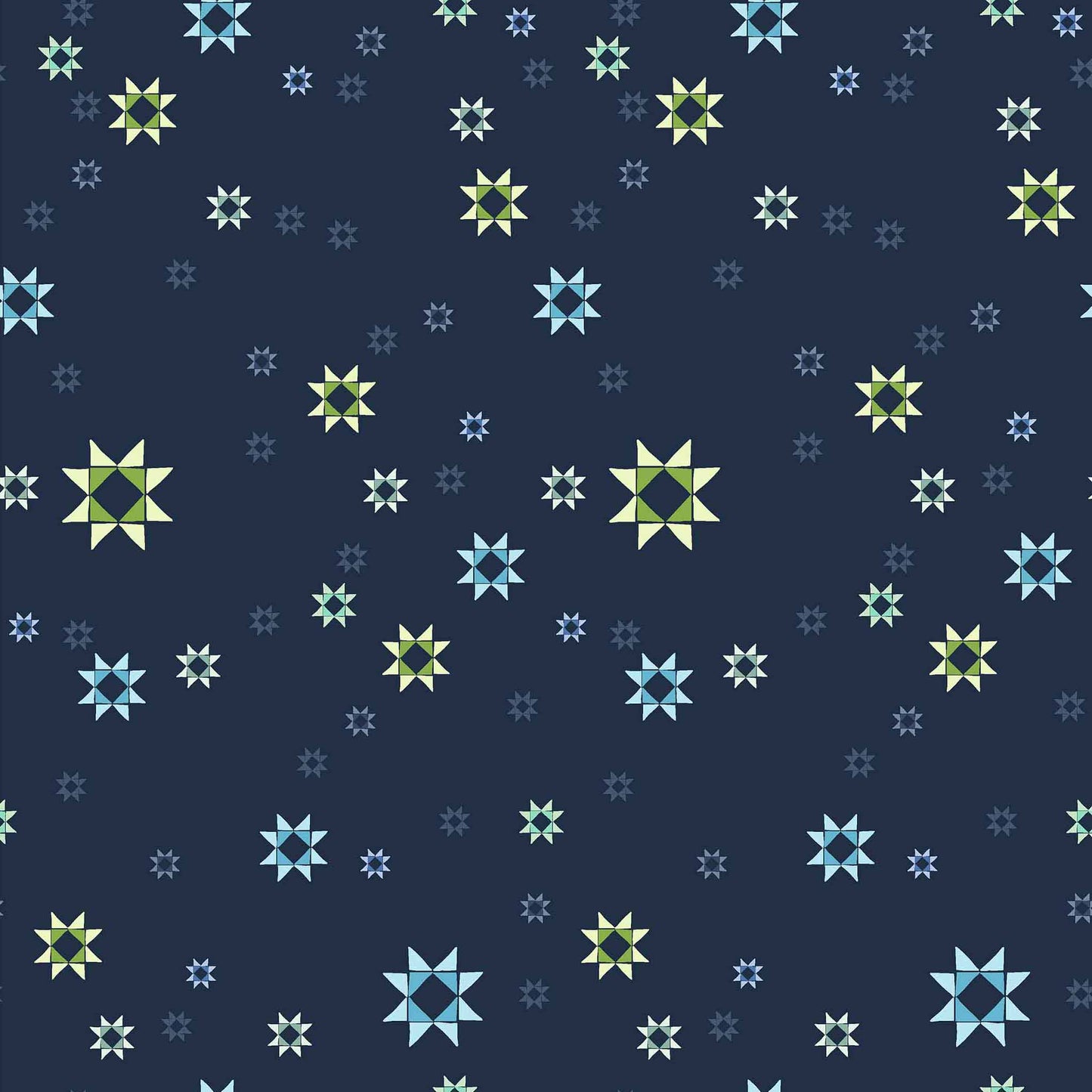 pattern of geometric stars on a dark blue background