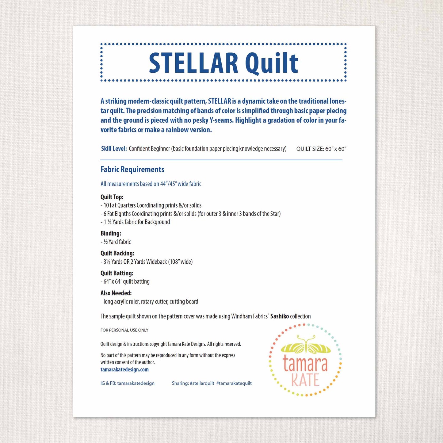 Stellar Quilt Pattern