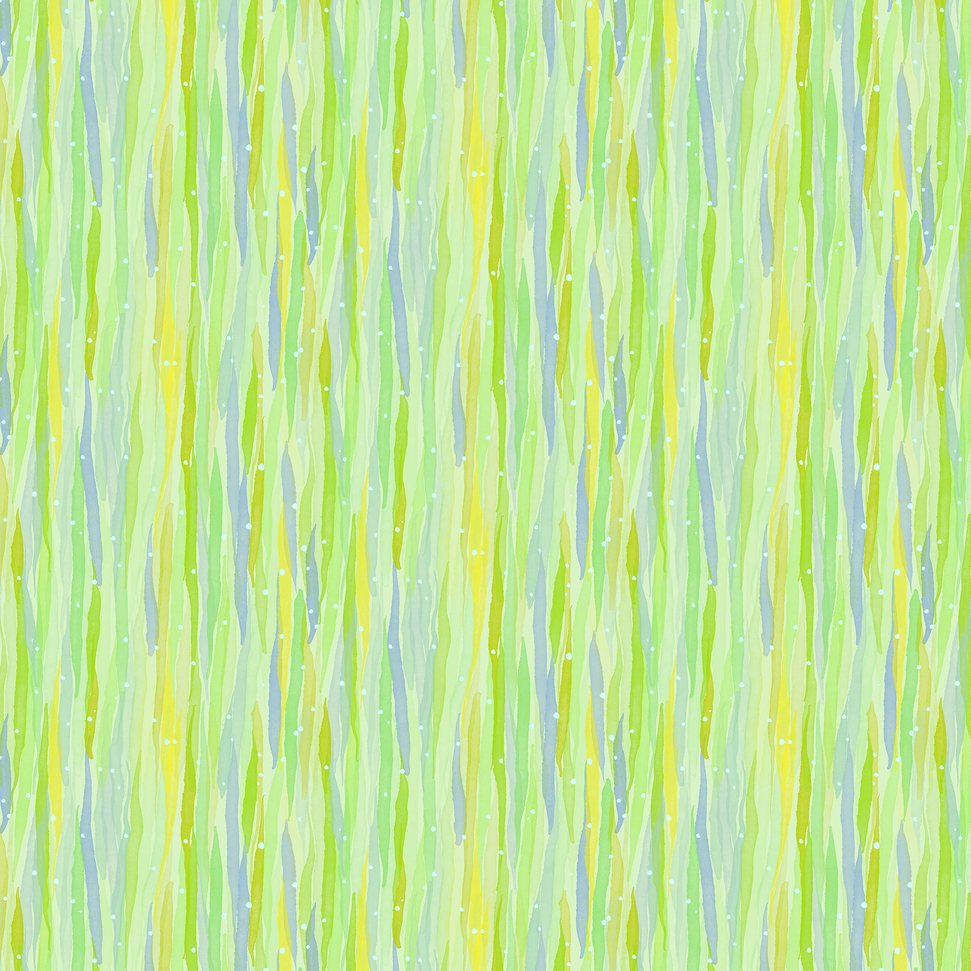 soft watercolour overlapping strokes in greens and blue on a light green ground with tiny white dots