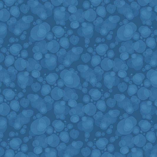 fabric with subtle watercolour spots in deep blue